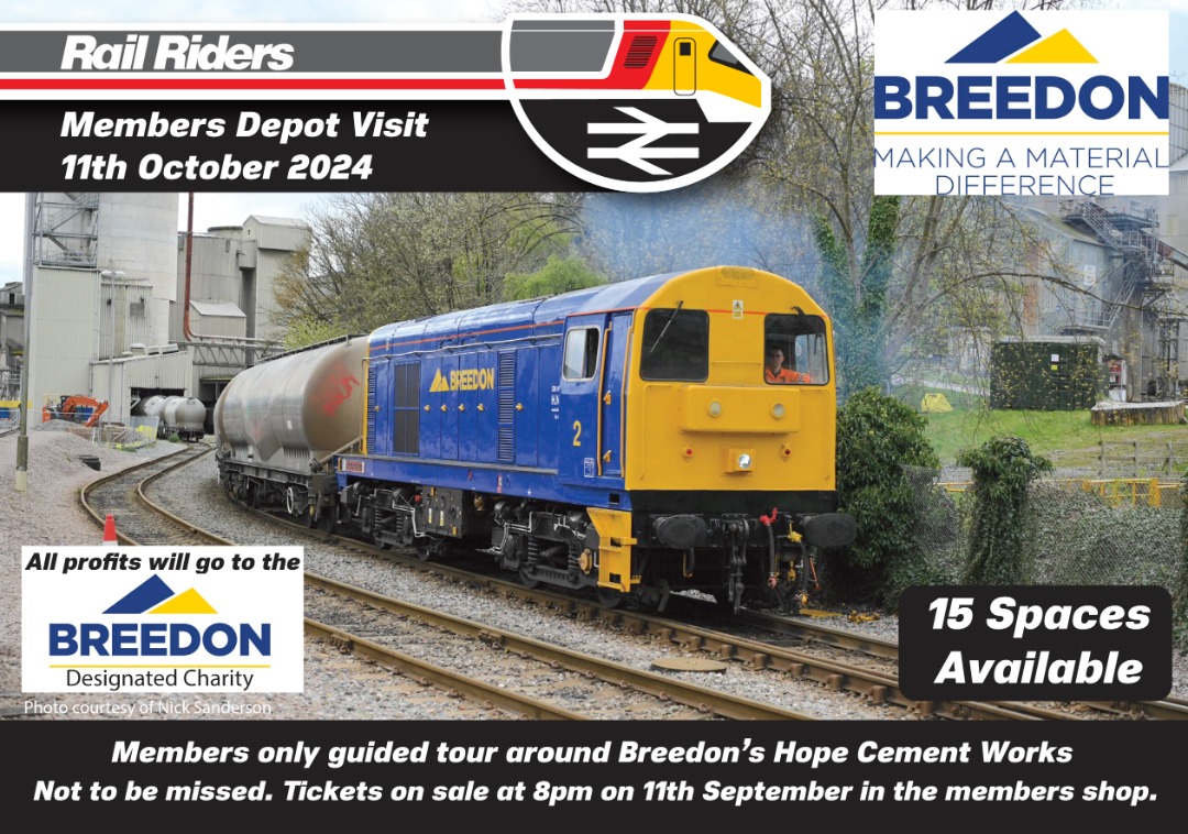 Rail Riders on Train Siding: Tickets for our revisit to Breedon's Hope Cement Works go on sale tonight at 8pm in the members shop.