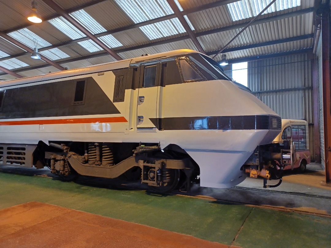 Trainnut on Train Siding: #photo #train #electric #depot #Crewehc 91020 at the Crewe Heritage Centre getting Intercity livery applied.