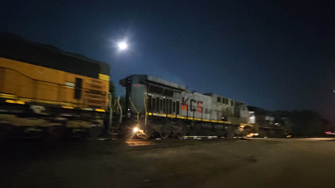 Jonas Buckner on Train Siding: Not the best shots since it was taken at 3:15AM. A KCS Grey Ghost and 2 ex BNSF H2 MAC leasers (not pictured but the back of one
can be...