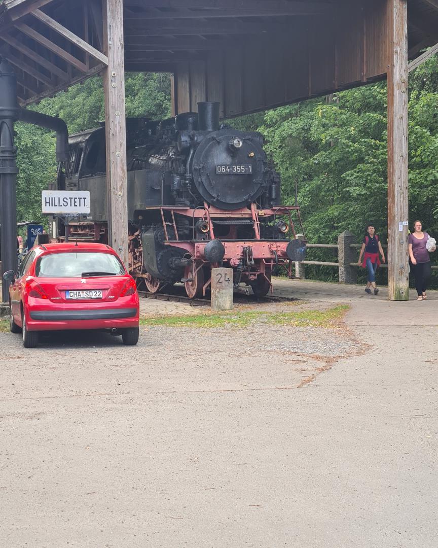 Spooked Locomotive on Train Siding: 3 days ago in the Handwerksmuseum in Rötz. The Museumlocomotive class 64 tank engine.