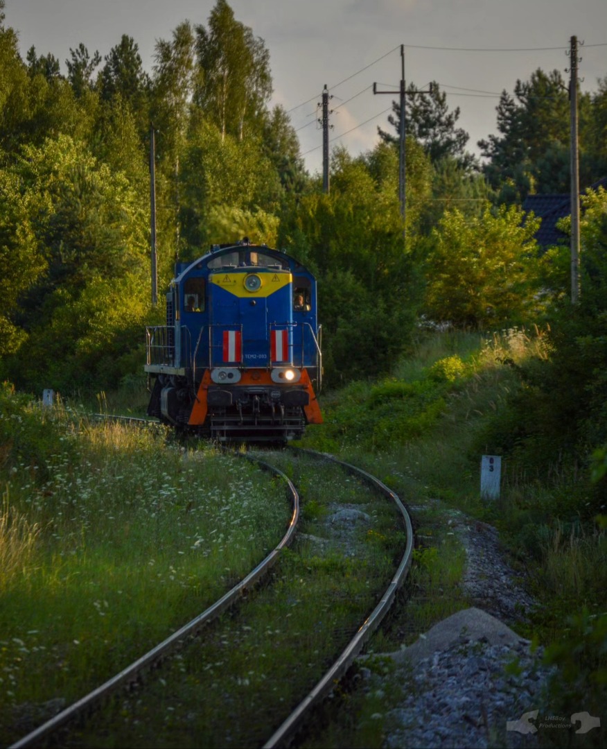 Adam L. on Train Siding: A Leased Kotlarnia TEM2 switcher after setting off a loaded string of PKP Cargo gondolas at the Rykoszyn yard, heads back to the
Nordkalk mine...