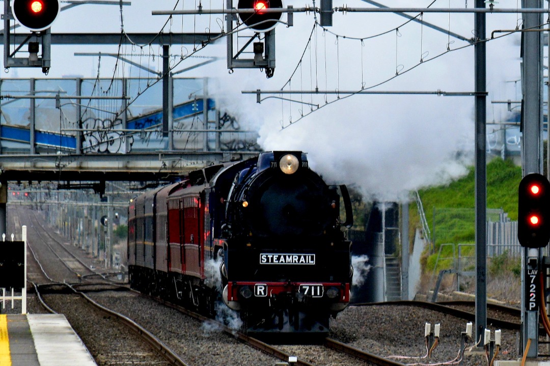 Shawn Stutsel on Train Siding: Steamrail Victoria ran a special to Ballarat. Called the Eureka Express via Werribee, running as 8179, seen here passing
through...