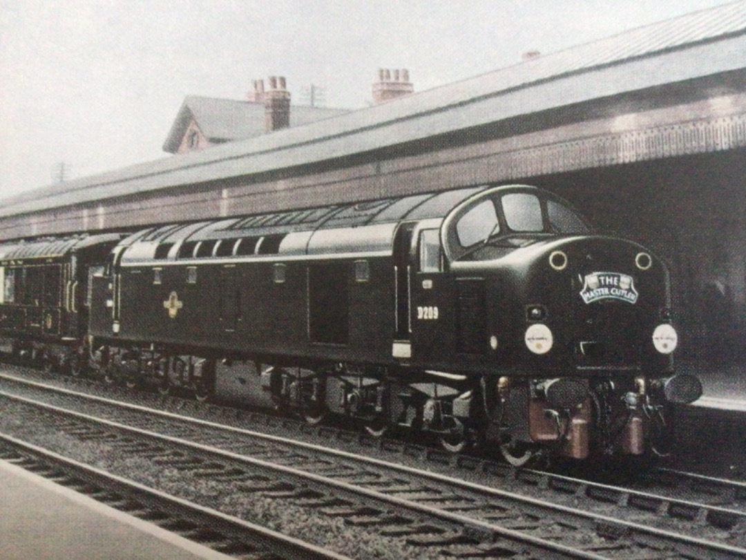 Alex Coomber on Train Siding: This hand coloured photograph shows The Master Cutler hauled by an English Electric Type 4 Class 40 Diesel D209 on its new route
from...