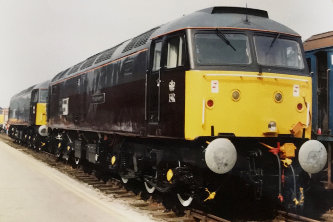 Martin Coles on Train Siding: On this day, 17th August 1996, special RES/Royal liveried 47798 and 47799 stand on display at the Adtranz Crewe Works 150th Open
Day.