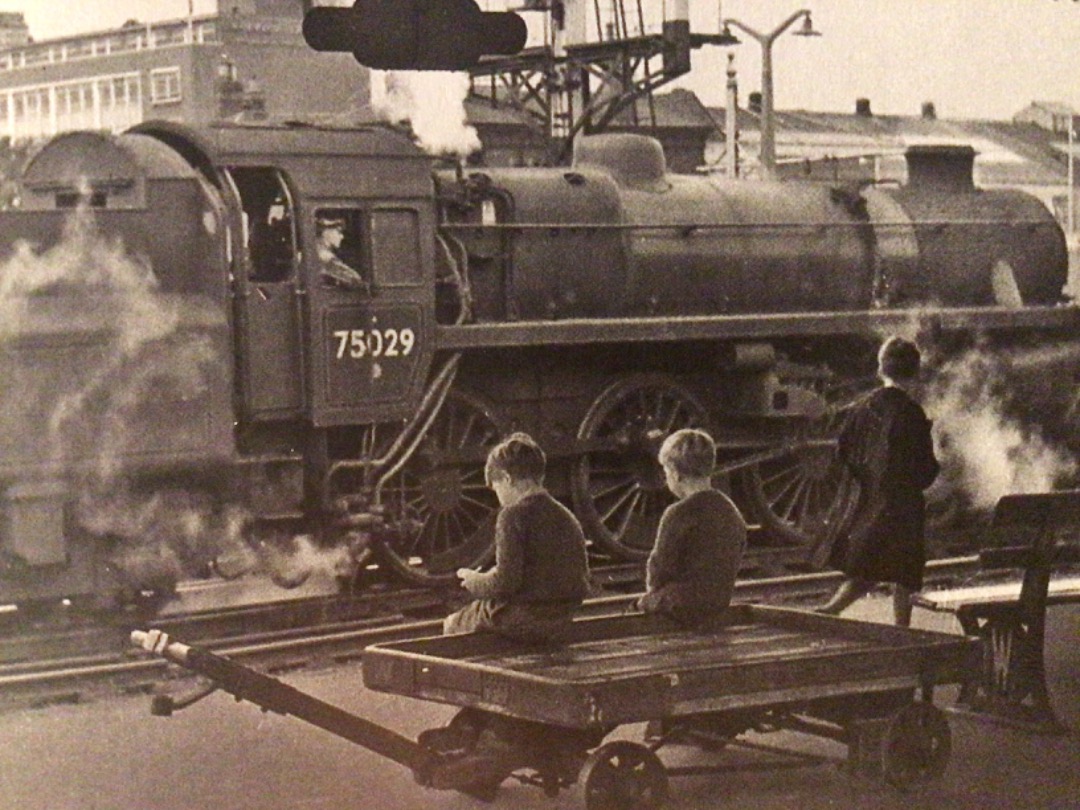 Alex Coomber on Train Siding: Fitted with a double chimney. A Green Liveried BR Standard Class 4 4-6-0 No. 75029 receives the attention of a gaggle of young...