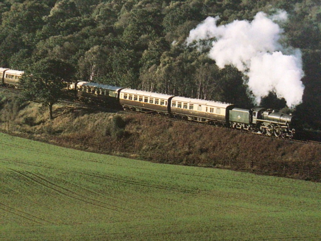 Alex Coomber on Train Siding: A BR Class 4MT No. 75069 catches the evening sun near Foley Park with a fine rake of Great Western Railway Coaches. This engine
spent...