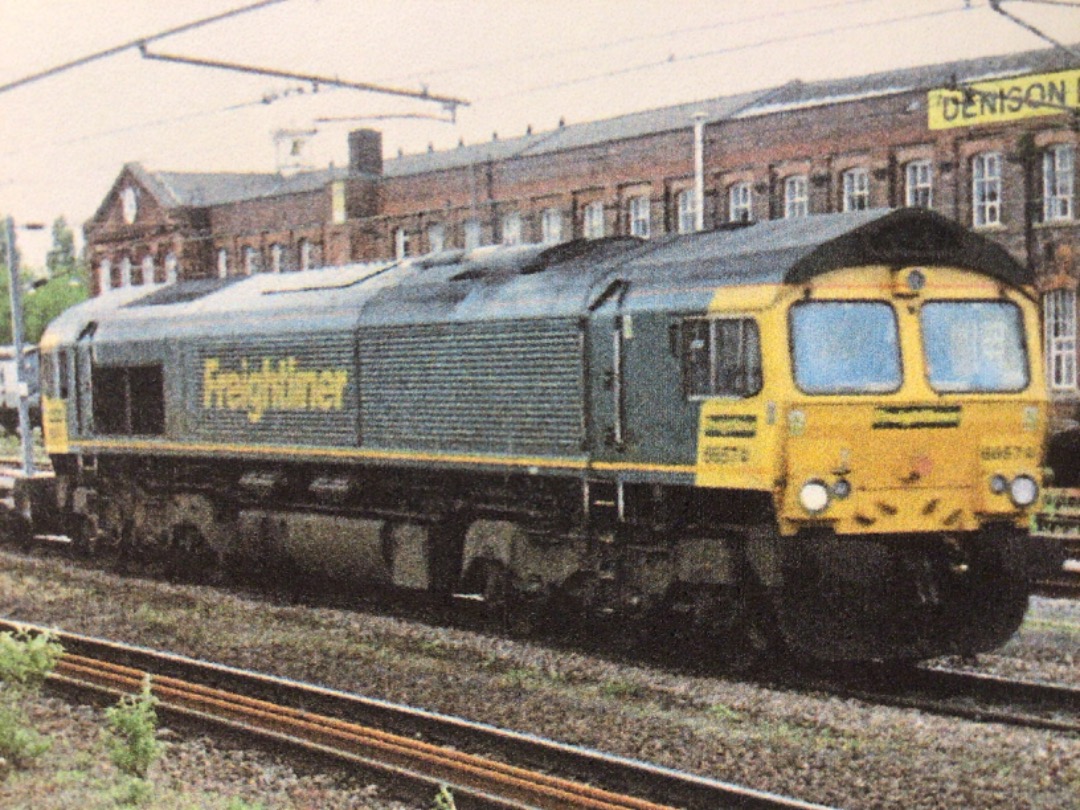 Alex Coomber on Train Siding: A Class 66. No. 66574 brings the 4E24 from Thamesport to Leeds train into Doncaster in June 2009.