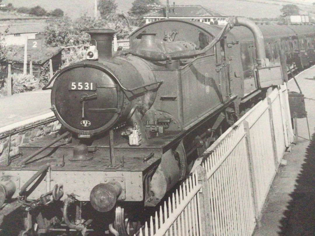 Alex Coomber on Train Siding: A Small wheeled GWR Prairie Tank No. 5531 takes on water at Launceston in 1958. 6 years after trains from Plymouth started using
the...