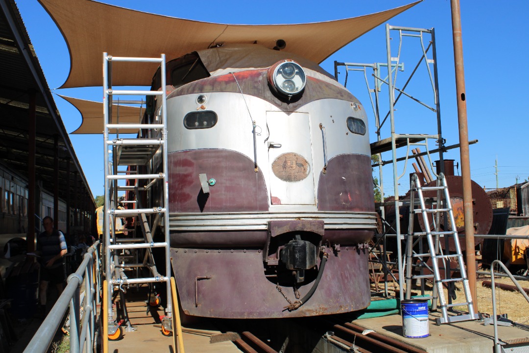 Gus Risbey on Train Siding: GM1 at Bassendean, being restored for mainline running once more! After having it's side panels removed, I was able to get one
of the...