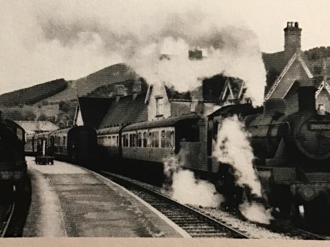 Alex Coomber on Train Siding: A busy scene at Moat Lane Junction on 7th June 1960. On the left is a Ivatt Class 2 2-6-0 No. 46523 waits in the bay with a Mid
Wales...