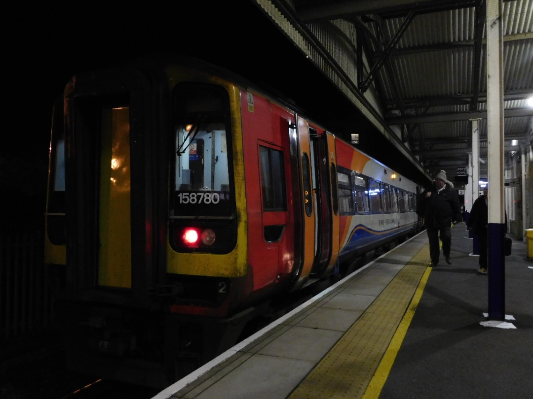 Transport in N-E Lincolnshire on Train Siding: 158 780 at GMB running 10 minutes late due to a late running Freight Train