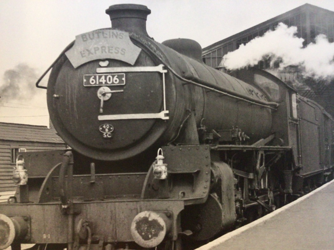 Alex Coomber on Train Siding: Hi de Hi. A Class B1 4-6-0 No. 61406 of Immingham Shed calls at Peterborough North with the Butlins Express from Skegness on 18th
July 1959.