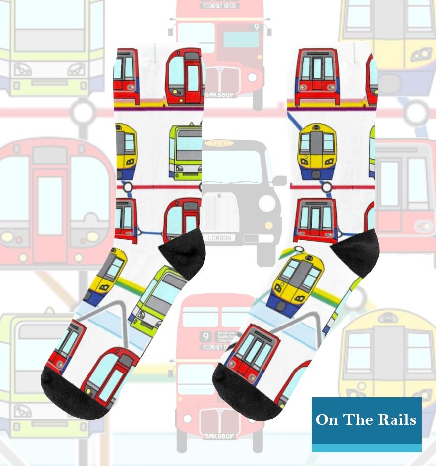 On The Rails on Train Siding: These London socks come in kids and adult sizes, and the map is very helpful if you are visiting the city!