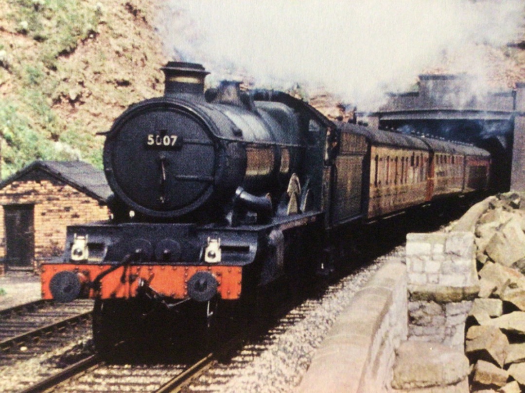 Alex Coomber on Train Siding: A Castle Class 4-6-0 No. 5007 Rougemont Castle bursts out of the tunnel at Horse Cove near Dawlish with a down express on 13th
August...