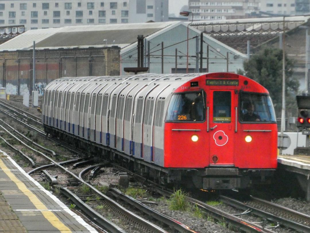 The Jamster on Train Siding: London Underground 1972 stock Bakerloo line train arrives at Stonebridge Park with a train for Elephant and Castle. 18/11/24