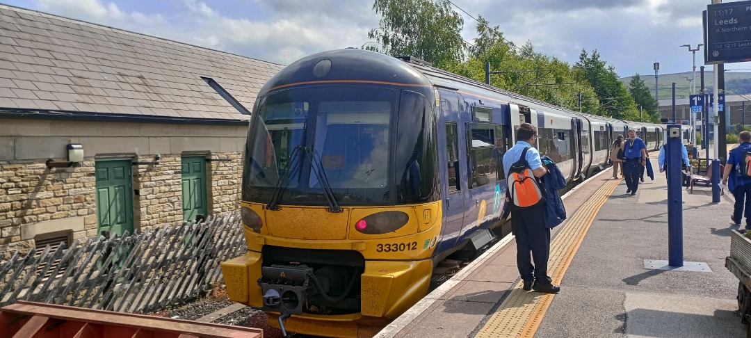 Hardley Distant on Train Siding: CURRENT: 333012 stands at Skipton Station today having just arrived with the 2H30 10:26 Leeds to Skipton (Northern) service.