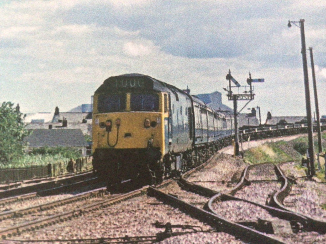 Alex Coomber on Train Siding: A Class 50. 50011 approaches Par with a Motorail Service from St Austell to Stirling on 21st July 1976.