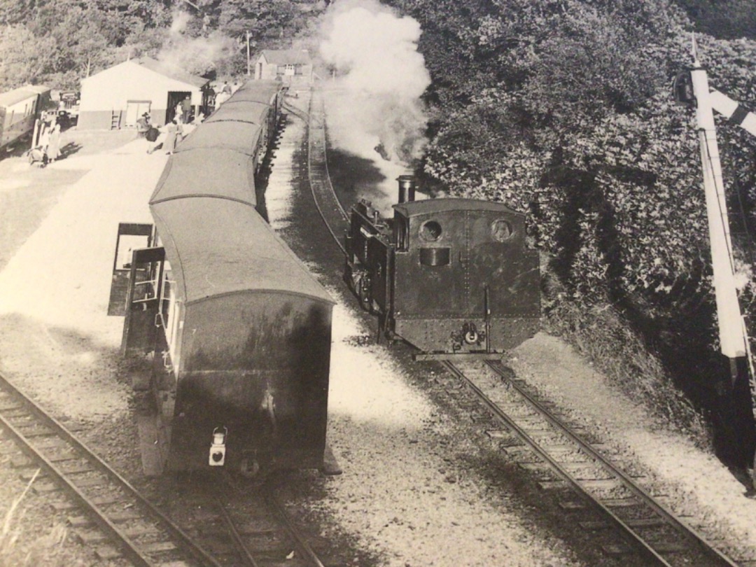 Alex Coomber on Train Siding: The last rays of the sun illuminate the station at Devils Bridge as one of the Davies & Metcalfe 2-6-2 tanks runs round its
train in the...