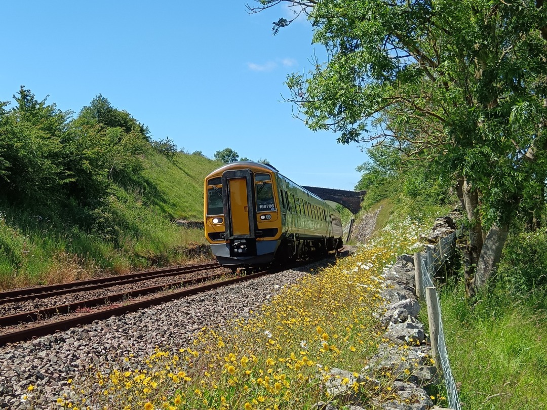 Whistlestopper on Train Siding: Northern class 158/7 No. #158786 passing Smardale this afternoon working 2H65 1223 Carlisle to Leeds.