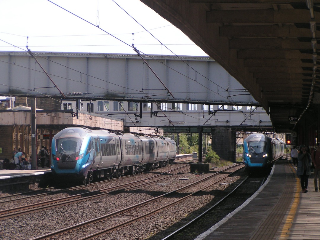 Jack Palmer on Train Siding: 397 005 (left) and 397 008 (right) both stand at Lancaster working thier respective Manchester to Carlisle services