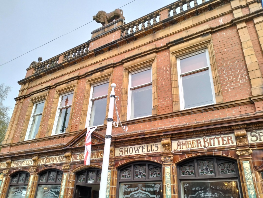 Kevin H. on Train Siding: The Red Lion, pub at Crich Tramway Village. This pub, like other buildings at the Tramway Village was relocated from another area and
rebuilt...