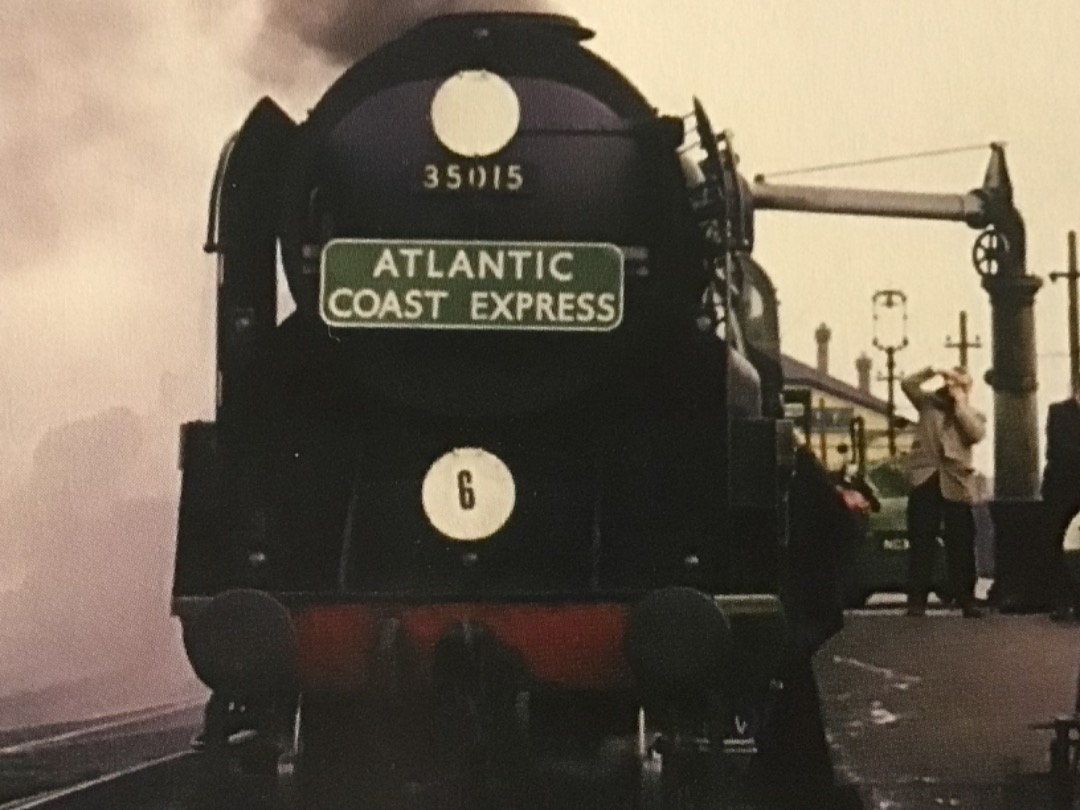 Alex Coomber on Train Siding: The Centre of Attention. A Merchant Navy Class 4-6-2 No. 35015 Rotterdam LIoyd halts at Salisbury with the down Atlantic Coast
Express in...