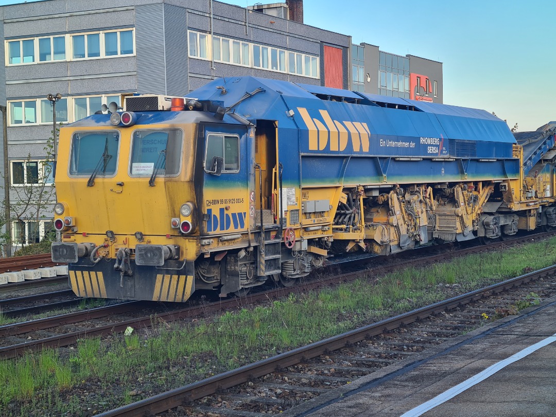 Spooked Locomotive on Train Siding: This was in my town today. They have been wanting to replace the old rails for a while now. Really cool 😎