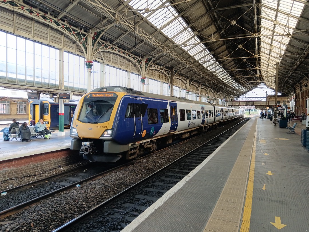 Whistlestopper on Train Siding: Northern class 331/1 No. #331103 preparing to depart Preston this morning with 1Y58 0855 Blackpool North to Manchester Airport.