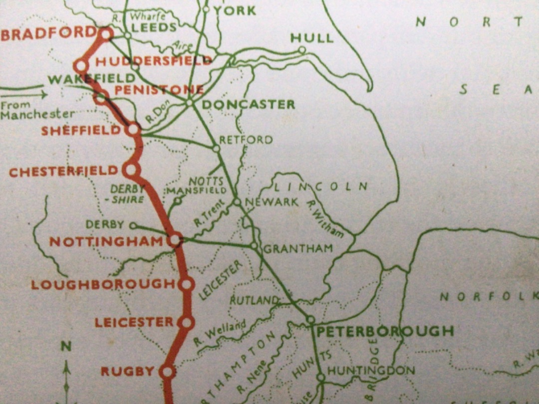 Alex Coomber on Train Siding: The Summer 1948 leaflet for The South Yorkshireman showing its route from London to Bradford.