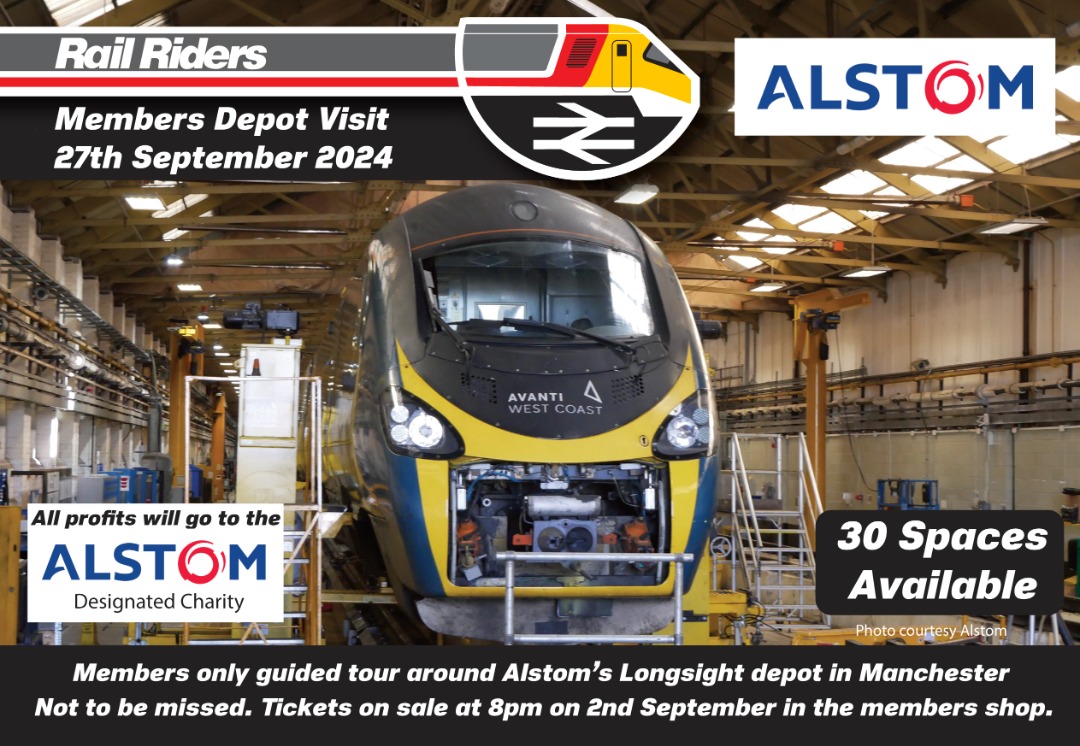 Rail Riders on Train Siding: Our eighth new depot to visit in 2024 will be to Alstom's Longsight depot in Manchester which will take place on the 27th
September. This...