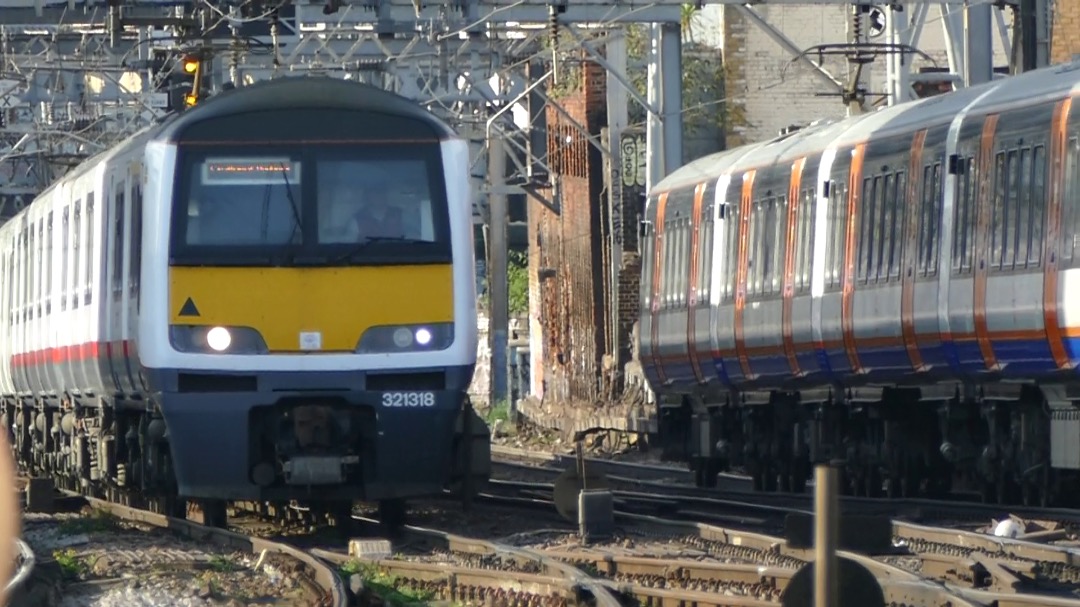 Markh1815 on Train Siding: Now no longer in the Greater Anglia fleet, a Class 321 and Class 379 taken at Bethnal Green in 2021. The Class 321 was retired from
service...