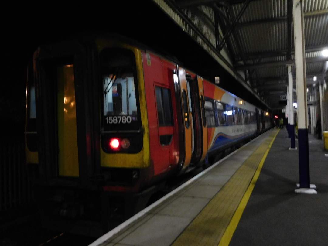 Transport in N-E Lincolnshire on Train Siding: 158 780 at GMB running 10 minutes late due to a late running Freight Train