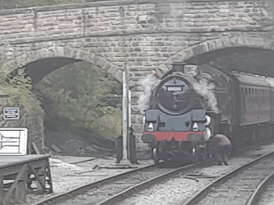 Kevin H. on Train Siding: Locomotive 80080, coming in to Wirksworth Station, Ecclesborne Heritage Railway, September 2021.