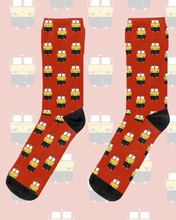 On The Rails on Train Siding: This socks design features Class 66 locos, and they are priced at £11.99 with free UK post. You can find these locos often
pulling heavy...