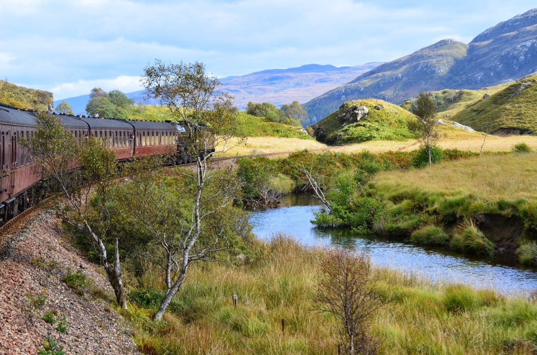 Keith Petersen on Train Siding: The Jacobite service with the stunning scenery of the West Highland line between Fort William and Mallaig.