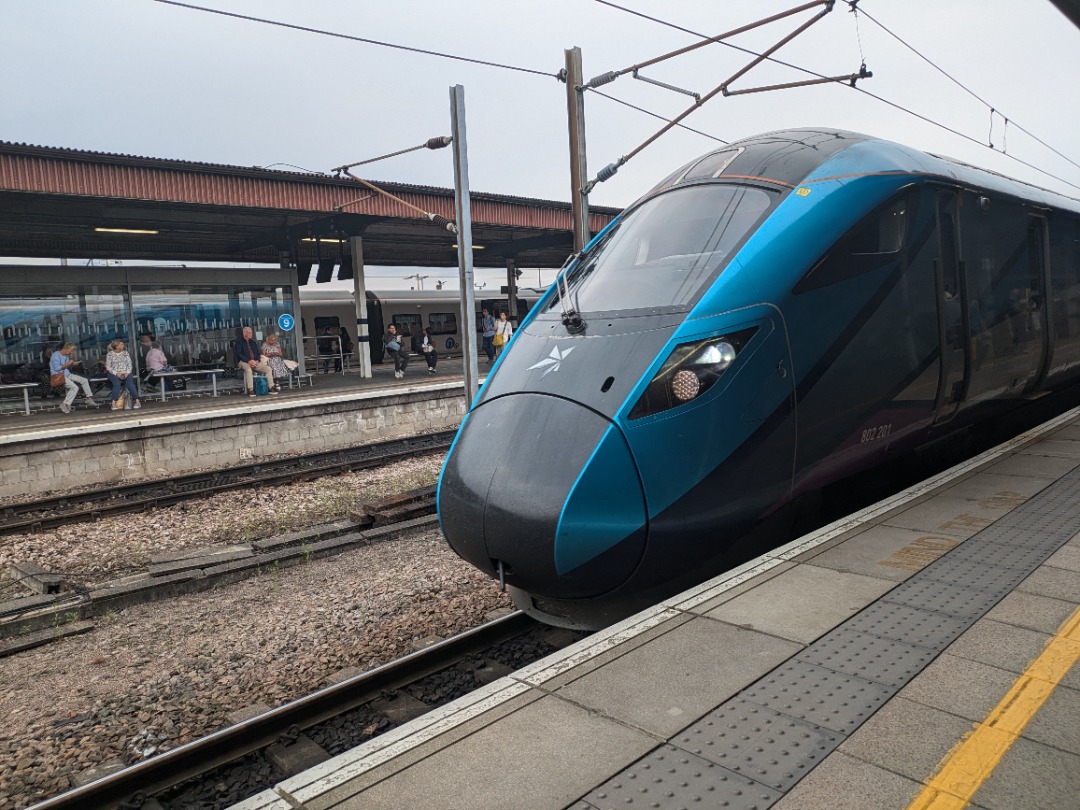 Rail Ale Adventures on Train Siding: First time travelling on a Nova as 802 201 leads the 1749 service to Liverpool Lime Street into York. This was a quick
diversion...