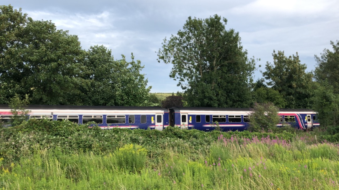 Andrew Brown on Train Siding: 156449 in First ScotRail livery passing Winchester 8 minutes early on 598A Heaton TRSMD to Eastleigh TRSMD.