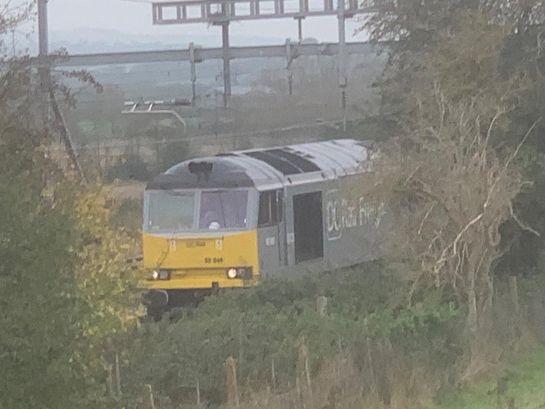 Sam on Train Siding: A dc rail freight class 60 that I cannot identify the no. Of sits just west of didcot with some aggregate wagons out of shot