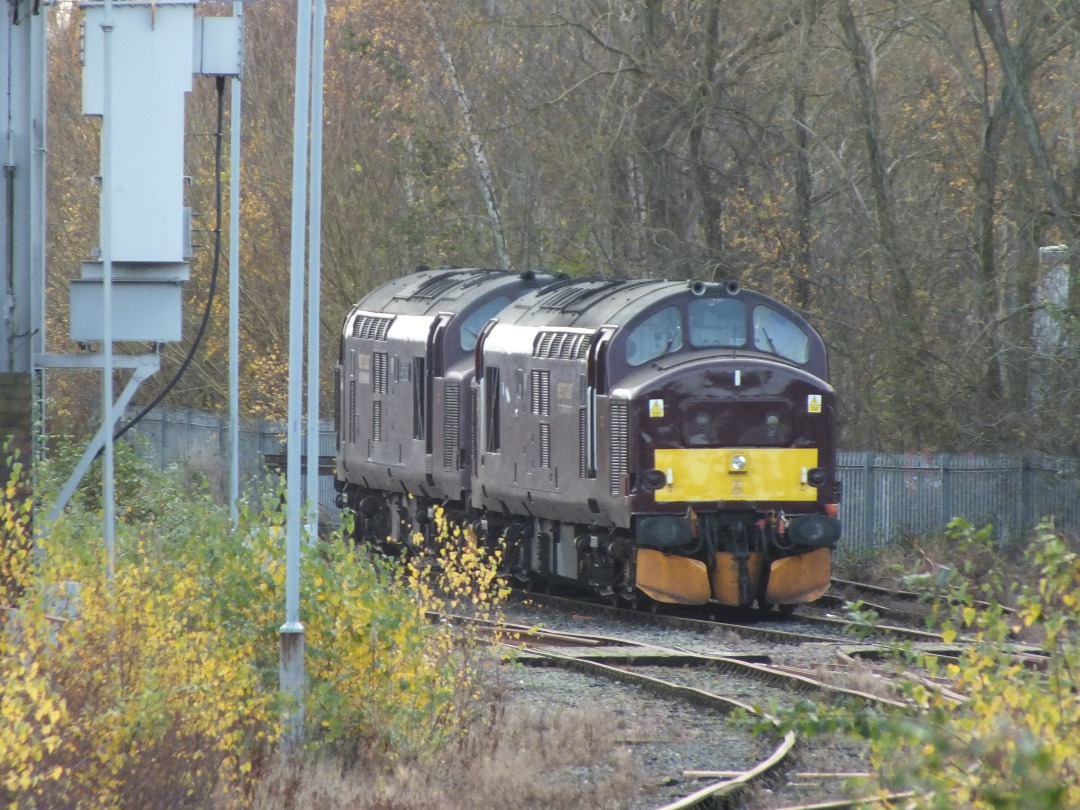 Whistlestopper on Train Siding: A nice surprise upon arrival at Carlisle on Saturday 17th November 2024 with West Coast Railways 37668 and 37685 stabled in the
High...