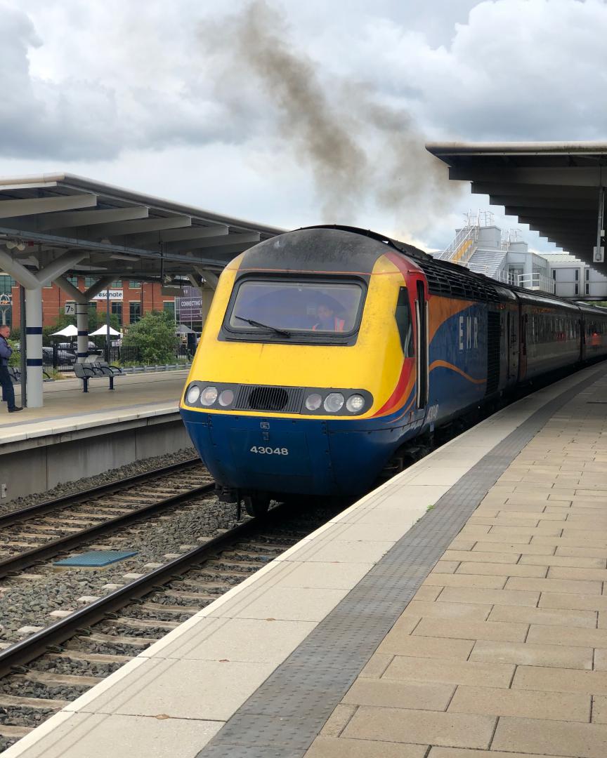 6j57 on Train Siding: #trainspotting #tram East Midlands trains intercity 125 power car 43048 departs derby bound for etches park after workin Skegness to derby
via...