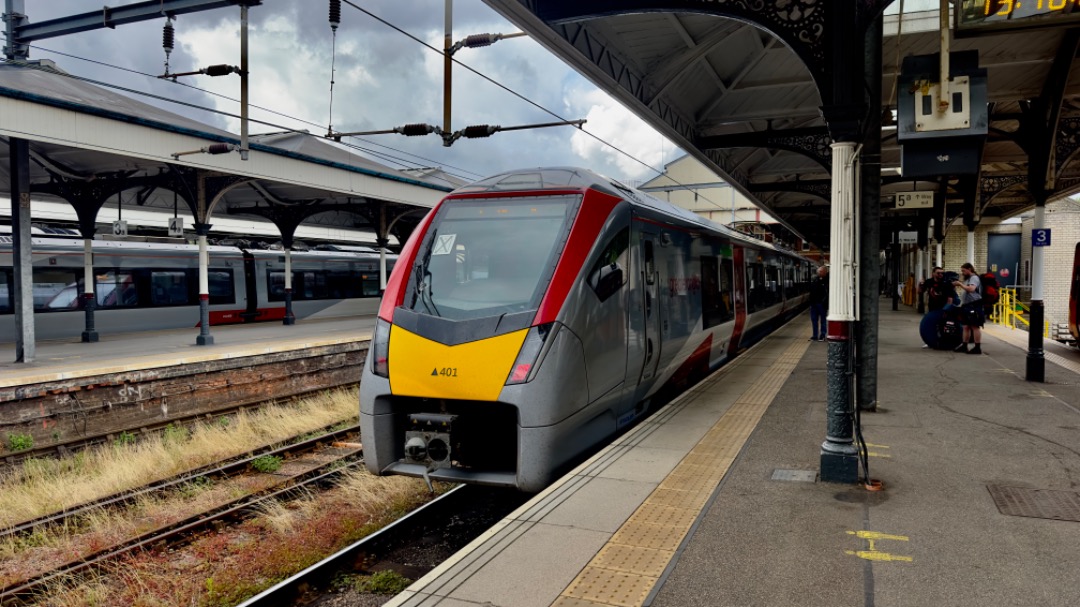 Jamie Lee Bench on Train Siding: Greater Anglia 755401 sits at Norwich getting ready to form 2P22 the 13:34 service to Great Yarmouth 19/7/23