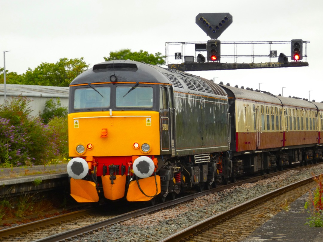 Jacobs Train Videos on Train Siding: #57311 is seen on the back of a railtour led by Sir Nigel Gresley from Bedford to Kingswear departing Taunton station